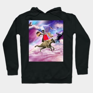 Lemur Riding Hyena Unicorn Eating Cake Hoodie